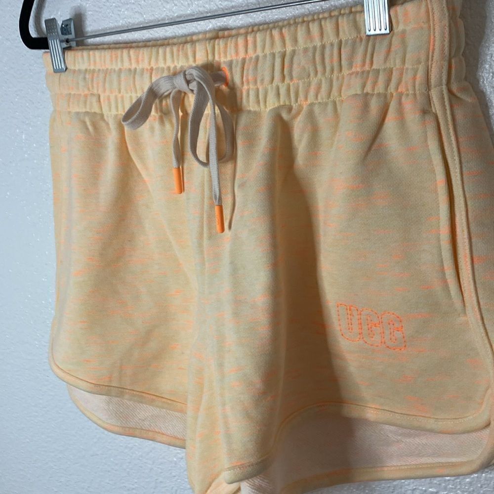 NWT- UGG-ELLIANA MELANGE FRENCH TERRY LOUNGE SHORTS IN NEON ORANGE- SIZE LARGE - Picture 3 of 9